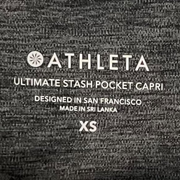 Athleta XS Grey Heather Headlands Hybrid Phone Pockets Tights Leggings - Picture 5 of 9